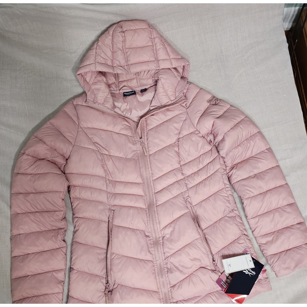 NEW W/tags Reebok RN#127805 Hooded Puffer Jacket Dusty Mauve Pink Women's M - Picture 11 of 14